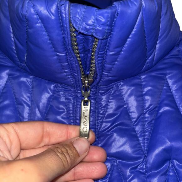 Skea Ltd Cobalt Blue Goose Down Packable Puffer Jacket Womens 12 Winter Ski Coat - Picture 6 of 13